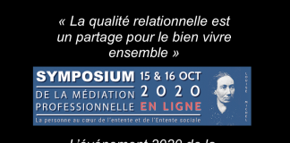 Le symposium de la Profession de Médiateur se déroule en ligne